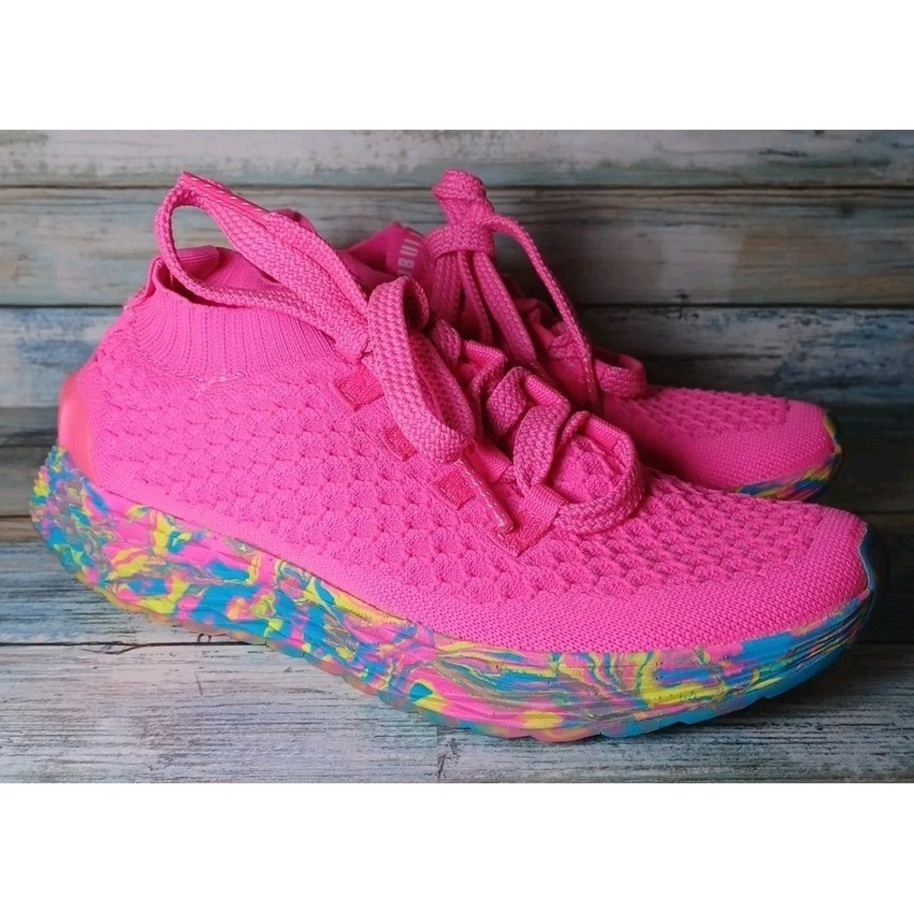 No Bull Allday Knit Neon Pink Swirl Aspire Sneakers Gym Workout W-6.5 M-5 - Picture 2 of 12